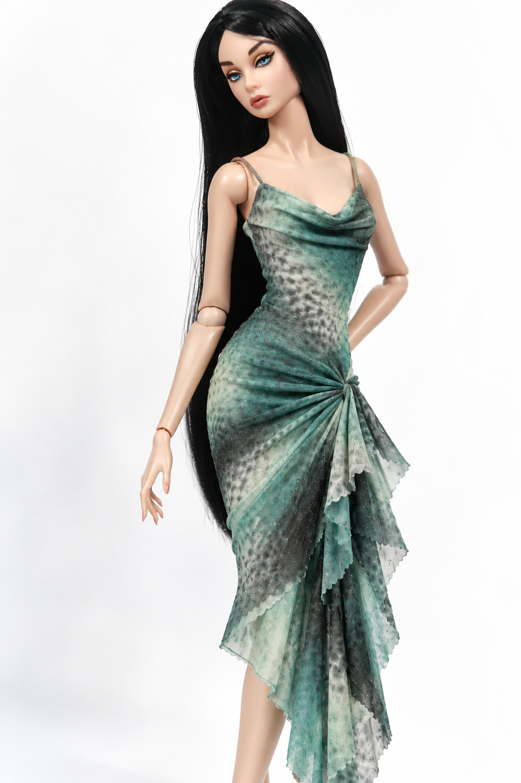 FW 26 | Sea Glass Halter Mini Dress for 1/6 Fashion Doll | BARE