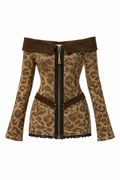 WILD INSTINCT | Leopard Off-Shoulder Zip Dress | Fashion Royalty Doll Clothes | BARE