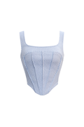 Style No.33 | Powder Blue Corset Bustier Top for Barbie & Fashion Royalty Dolls | 1/6 Scale Doll Clothes
