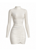 FW 26 | RUCHED HIGH NECK MINI DRESS | BARE