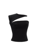DELUXE | Style No.34 | Black Asymmetrical Cutout Top for Barbie Dolls | Modern 1/6 Scale Fashion Royalty Clothes