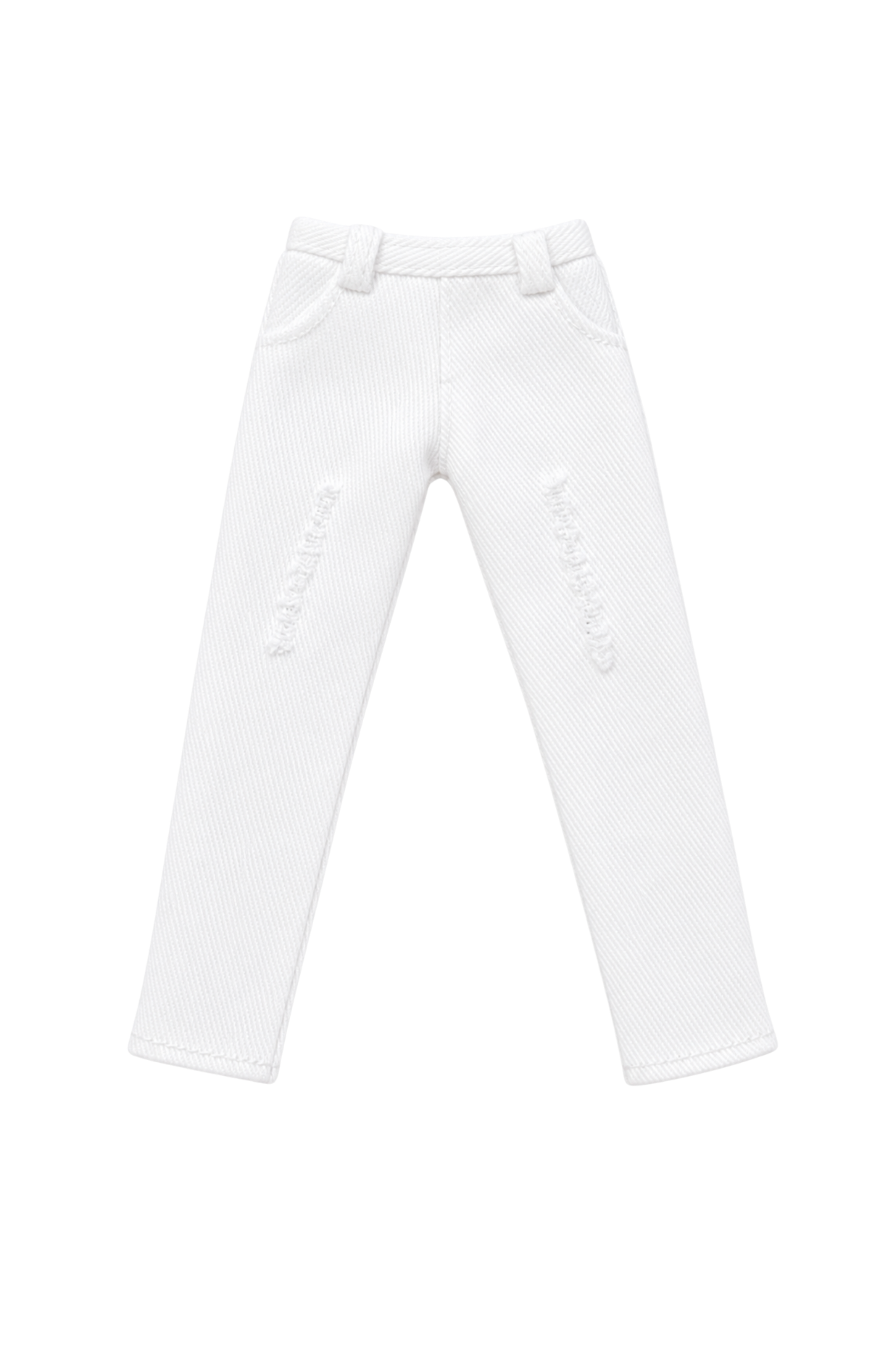 Style No.25 | Distressed Skinny Pants for 1/6 Scale Dolls – Fashion Royalty Doll Clothes, Modern Minimalist Slim Fit Trousers