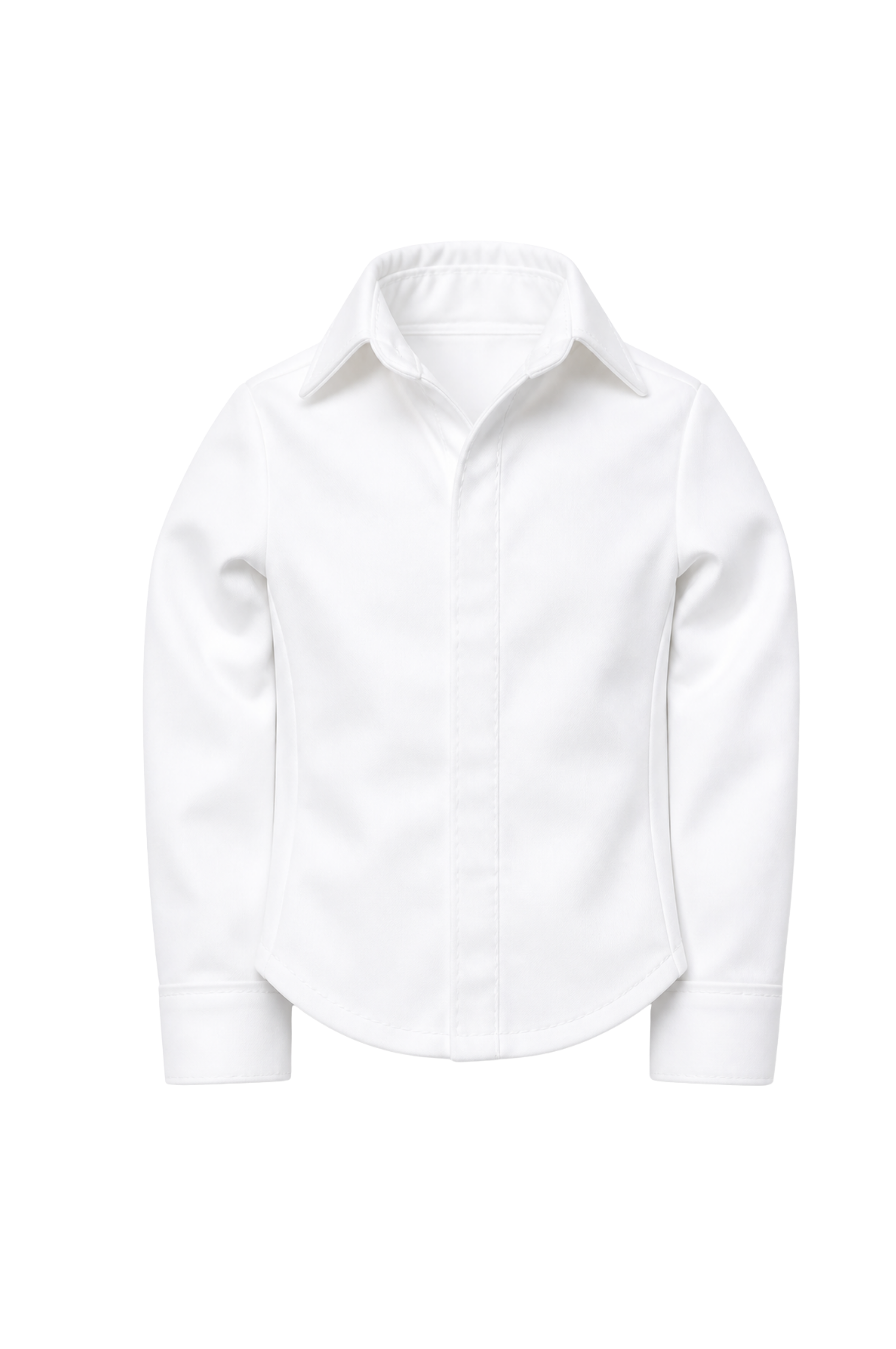 Style No.20 | White Tailored Button-Up Shirt for 1/6 Scale Dolls | Fashion Royalty Doll Clothes | Classic Minimalist Doll Top