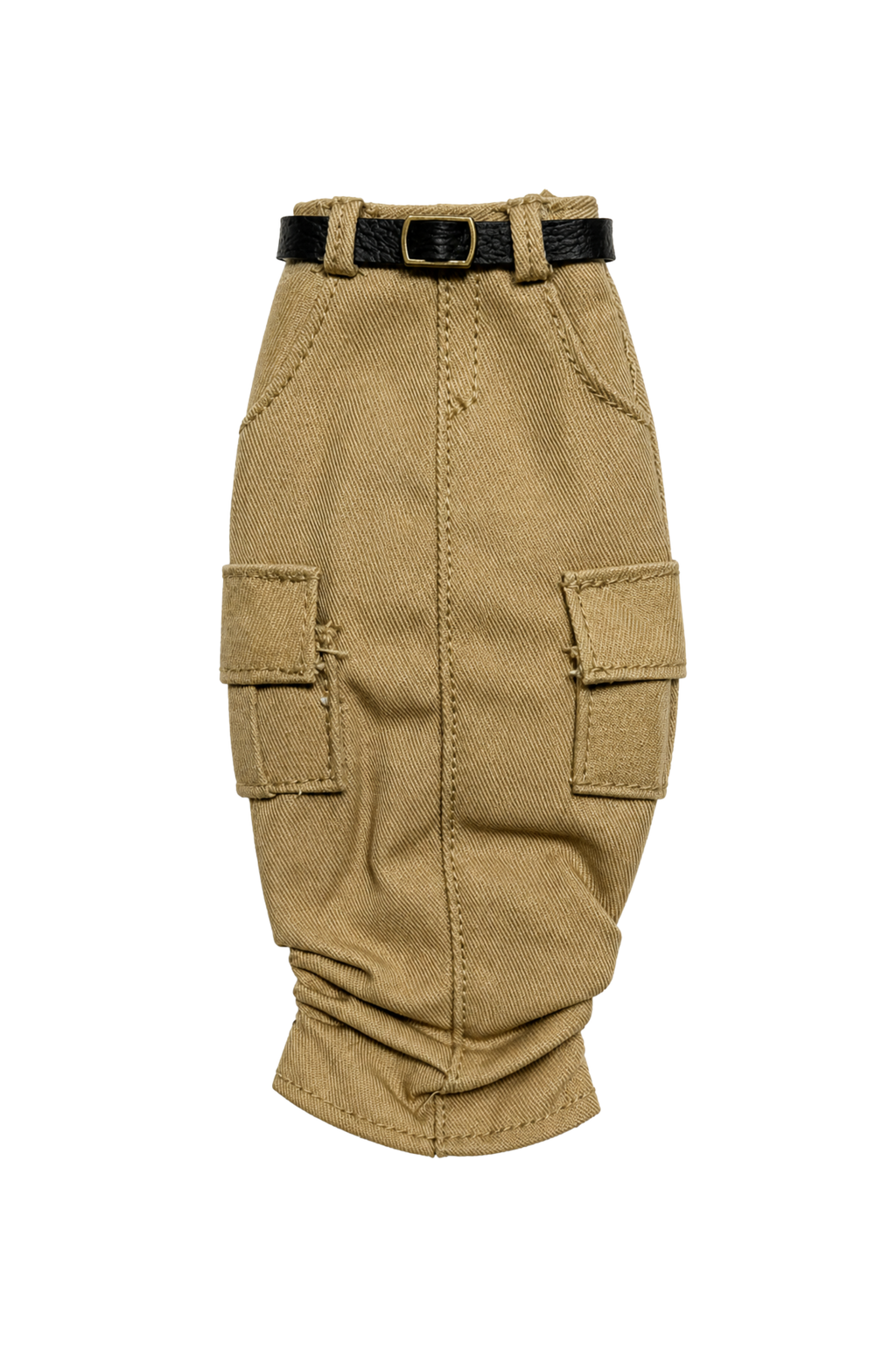 Style No.16 | Fashion Royalty 6.0 Cargo Skirt | Khaki Utility Midi Skirt with Belt for 1/6 Scale Doll | Modern Street Style Doll Clothes