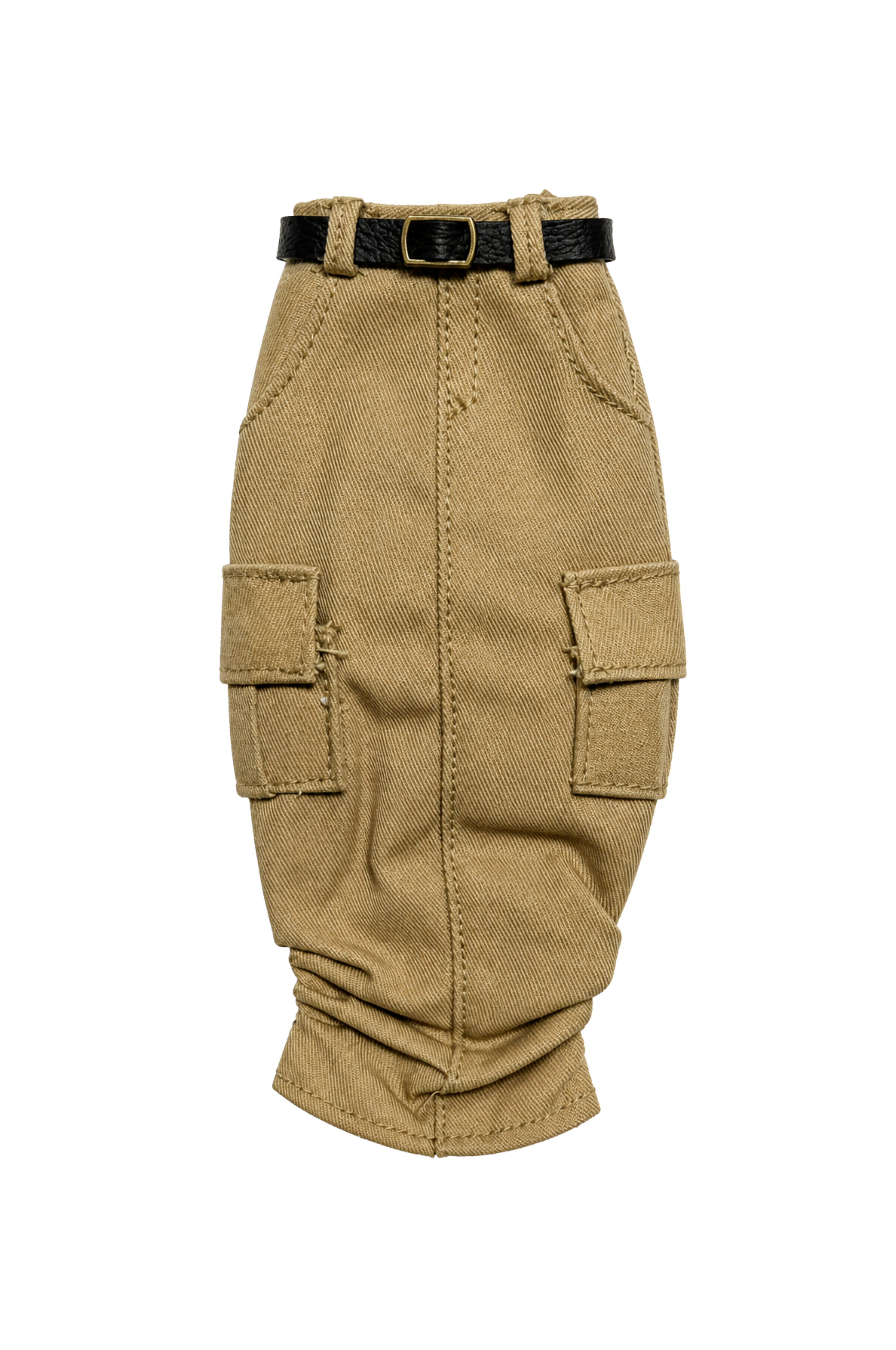 Style No.16 | Fashion Royalty 6.0 Cargo Skirt | Khaki Utility Midi Skirt with Belt for 1/6 Scale Doll | Modern Street Style Doll Clothes