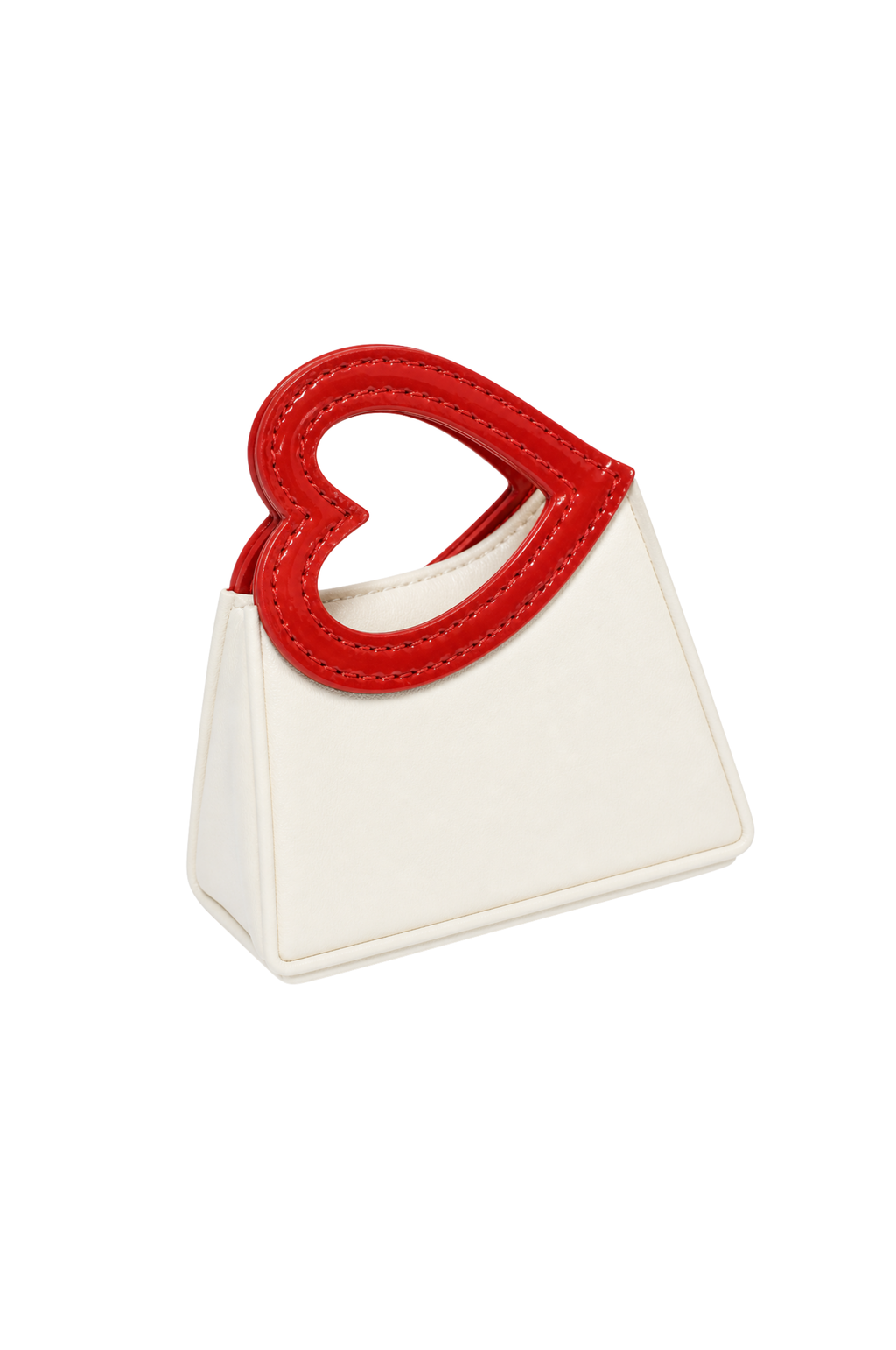 Style No.17 | Heart Handle Mini Bag – White & Red Statement Purse, Cute Romantic Handbag, Fashion Royalty Doll Scale / Micro Bag Aesthetic
