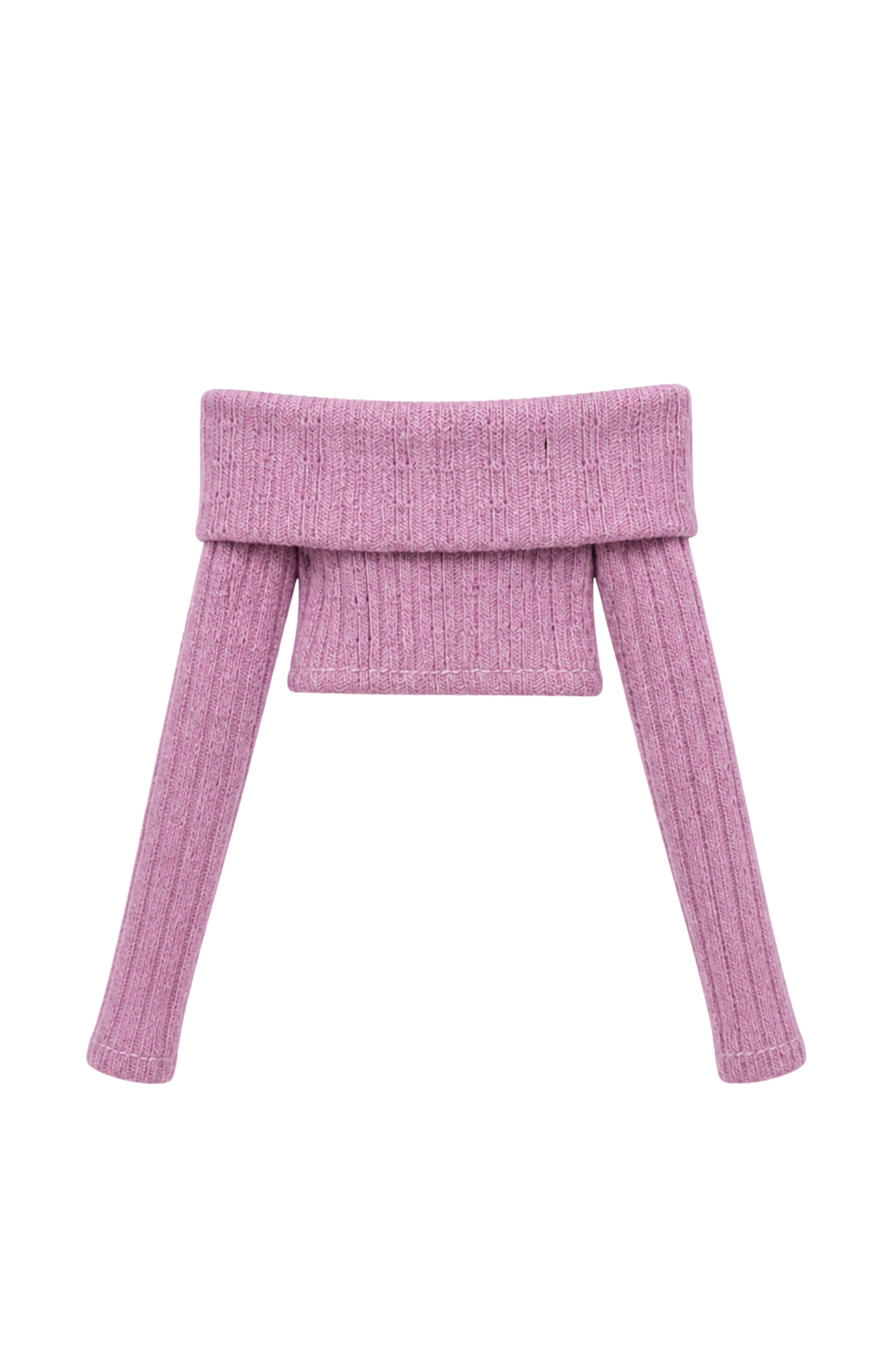 Style No.22 | Off-Shoulder Knit Top for Fashion Royalty 6.0 Doll – Long Sleeve Doll Sweater, Minimalist Ribbed Knit, 1/6 Scale Doll Clothes