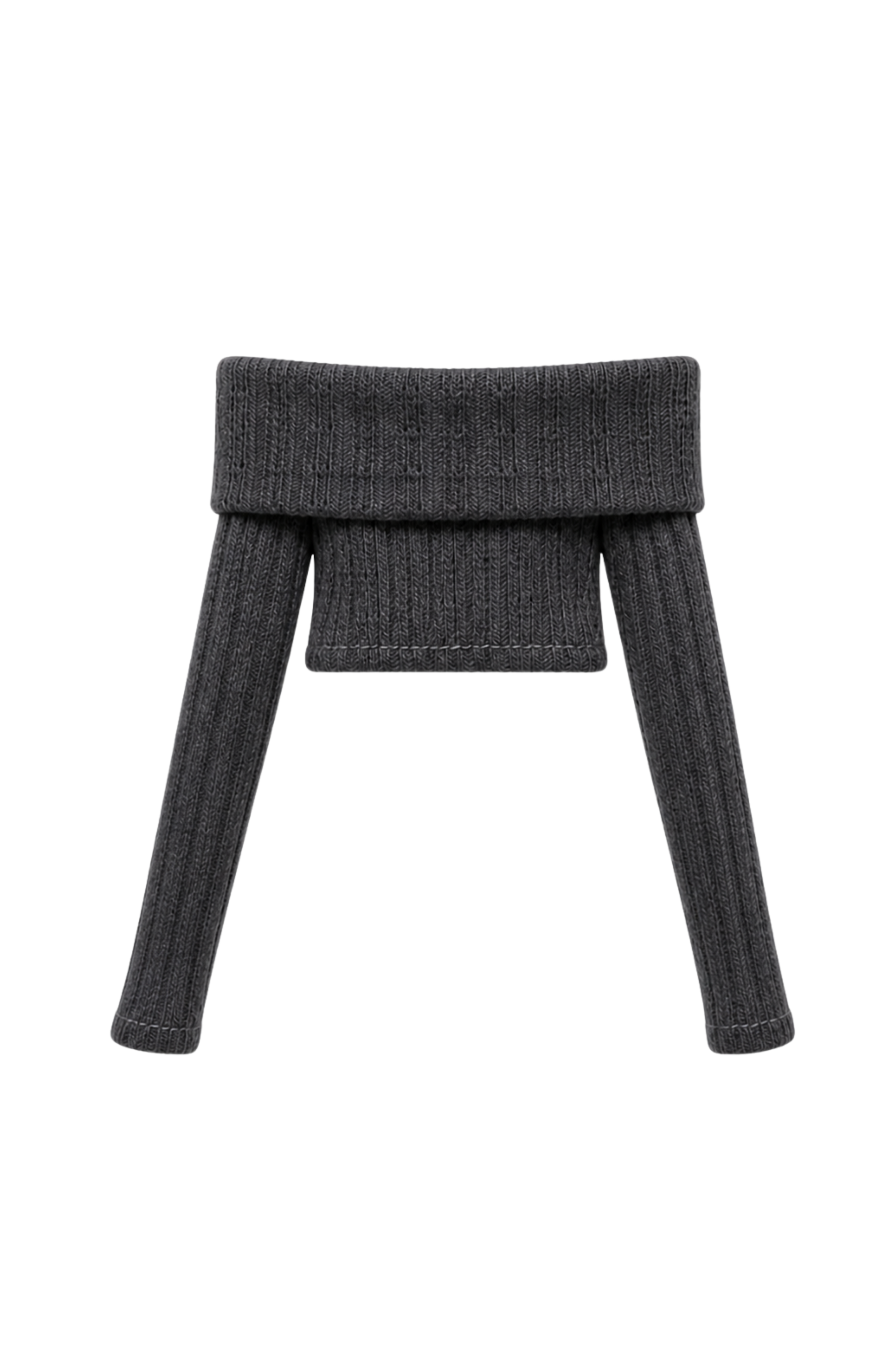 Style No.22 | Off-Shoulder Knit Top for Fashion Royalty 6.0 Doll – Long Sleeve Doll Sweater, Minimalist Ribbed Knit, 1/6 Scale Doll Clothes