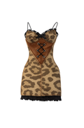 Style No.42 |Leopard Print Corset Dress for 1/6 Scale Fashion Dolls | Animal Print Mini Dress | Handmade Doll Clothes