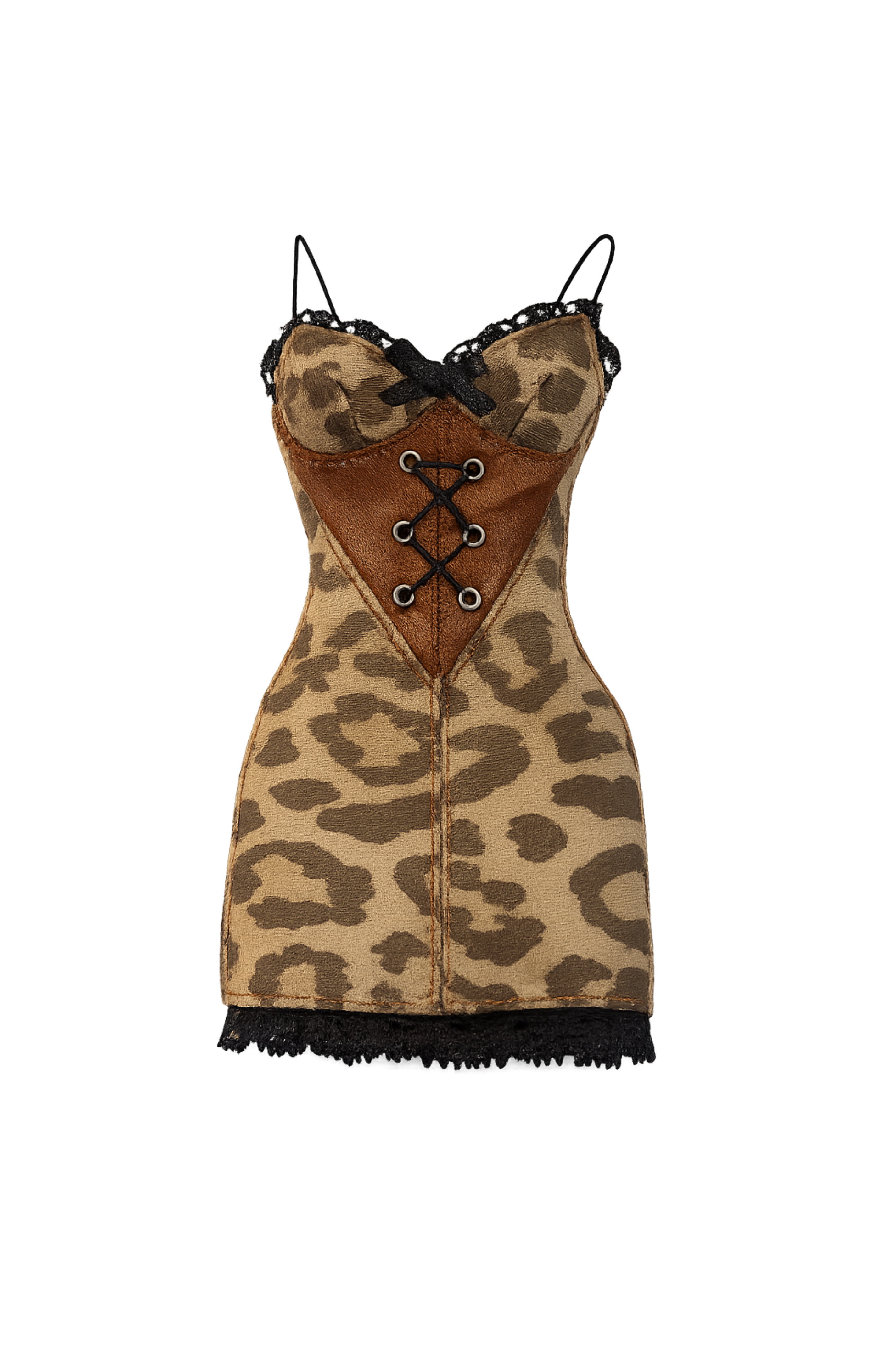 Style No.42 |Leopard Print Corset Dress for 1/6 Scale Fashion Dolls | Animal Print Mini Dress | Handmade Doll Clothes