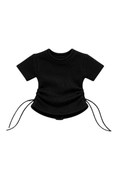 Style No.26 | Ruched Ribbed Top for 1/6 Scale Dolls – Adjustable Side Drawstring Tee – Fashion Royalty, Barbie, Silkstone Doll Clothes