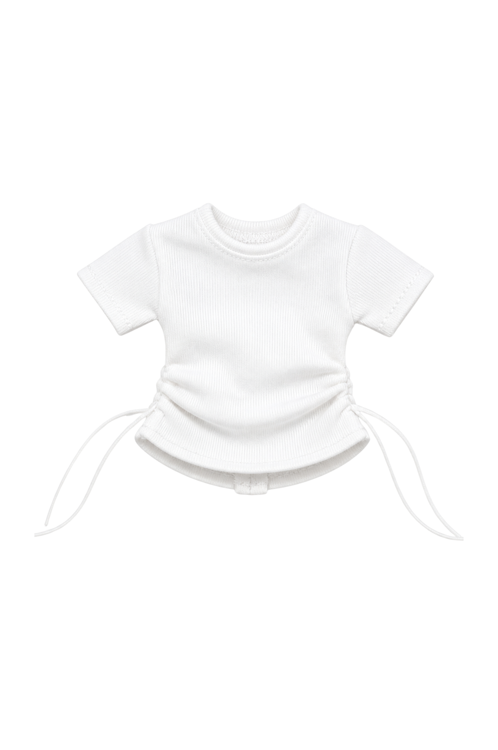 Style No.26 | Ruched Ribbed Top for 1/6 Scale Dolls – Adjustable Side Drawstring Tee – Fashion Royalty, Barbie, Silkstone Doll Clothes