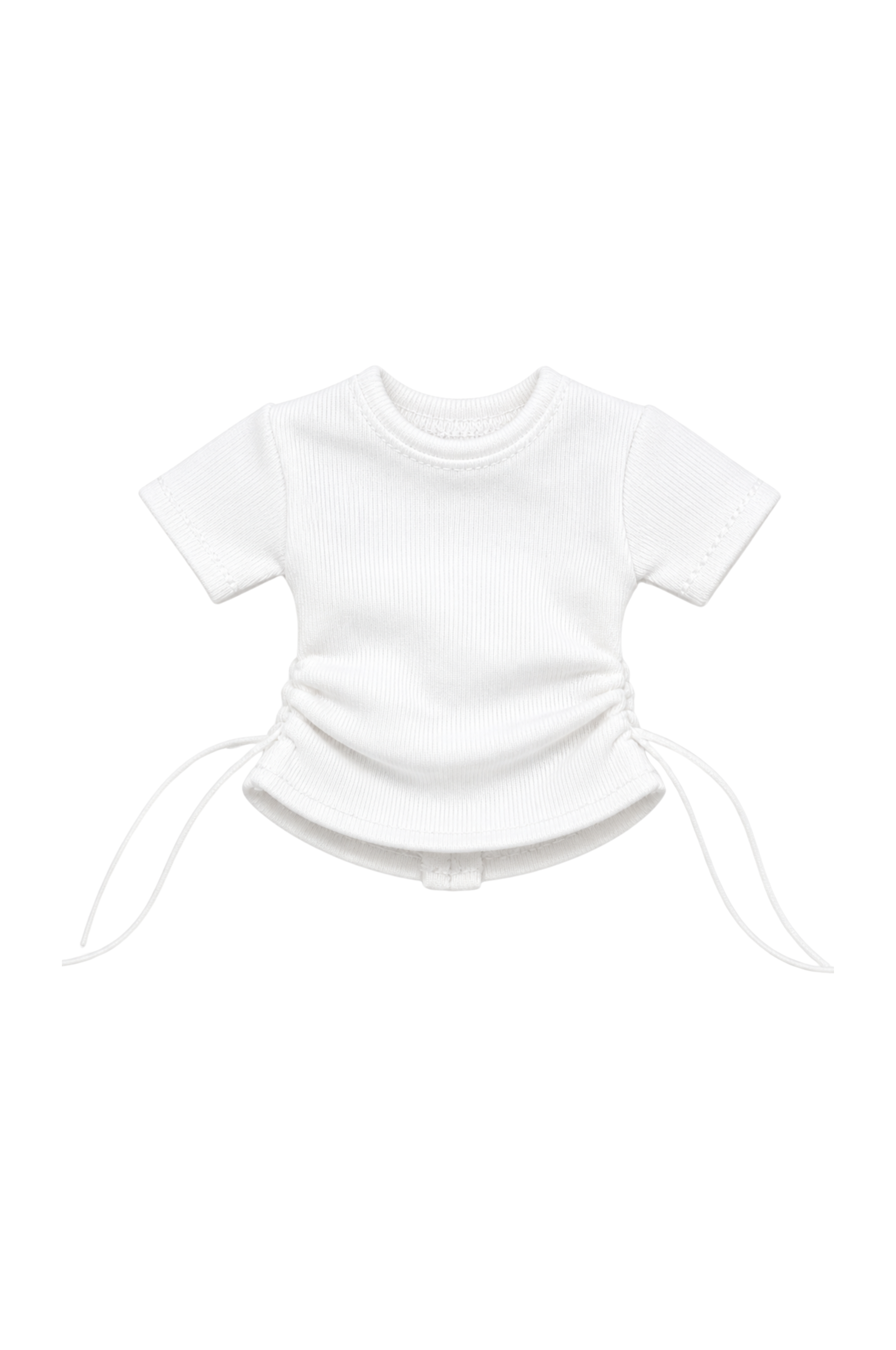 Style No.26 | Ruched Ribbed Top for 1/6 Scale Dolls – Adjustable Side Drawstring Tee – Fashion Royalty, Barbie, Silkstone Doll Clothes