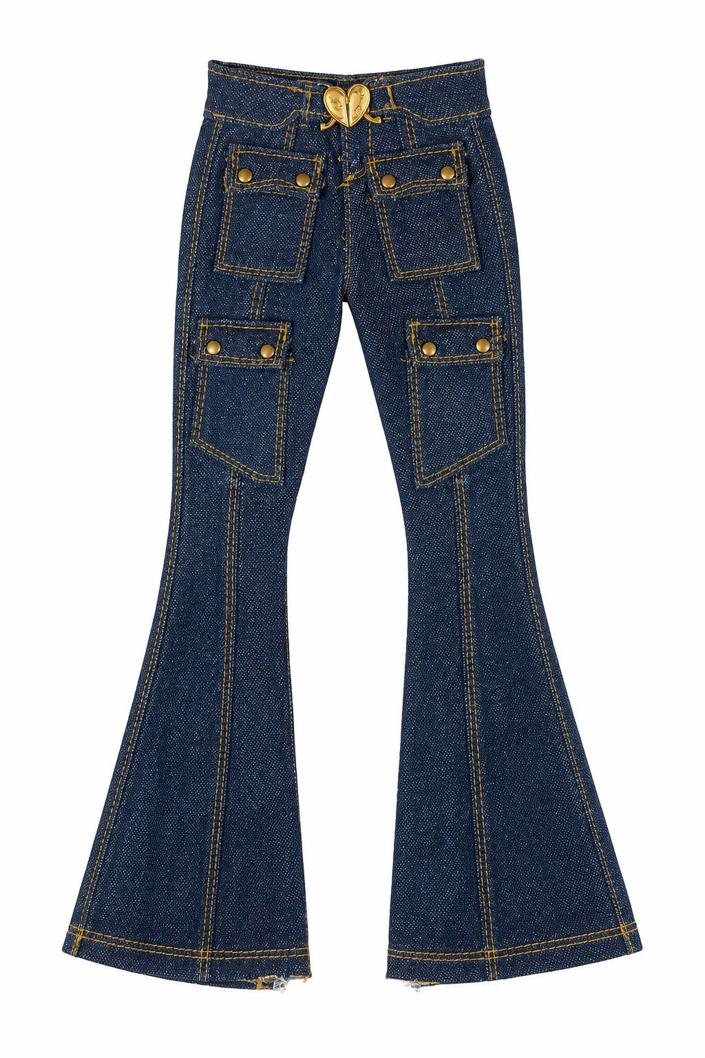 FW 26 | Indigo Cargo Flare Jeans for 1/6 Scale Fashion Doll | BARE