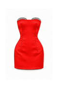 DELUXE | Fashion Royalty doll clothes | Crystal Kiss Strapless Mini Dress | BARE