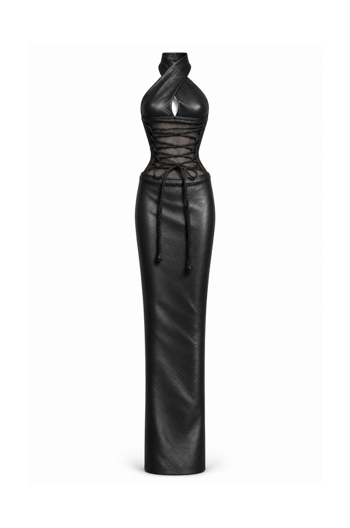 FW 26 SILVER VEIL | Halter Corset Maxi Dress | 1:6 Doll Clothing | BARE