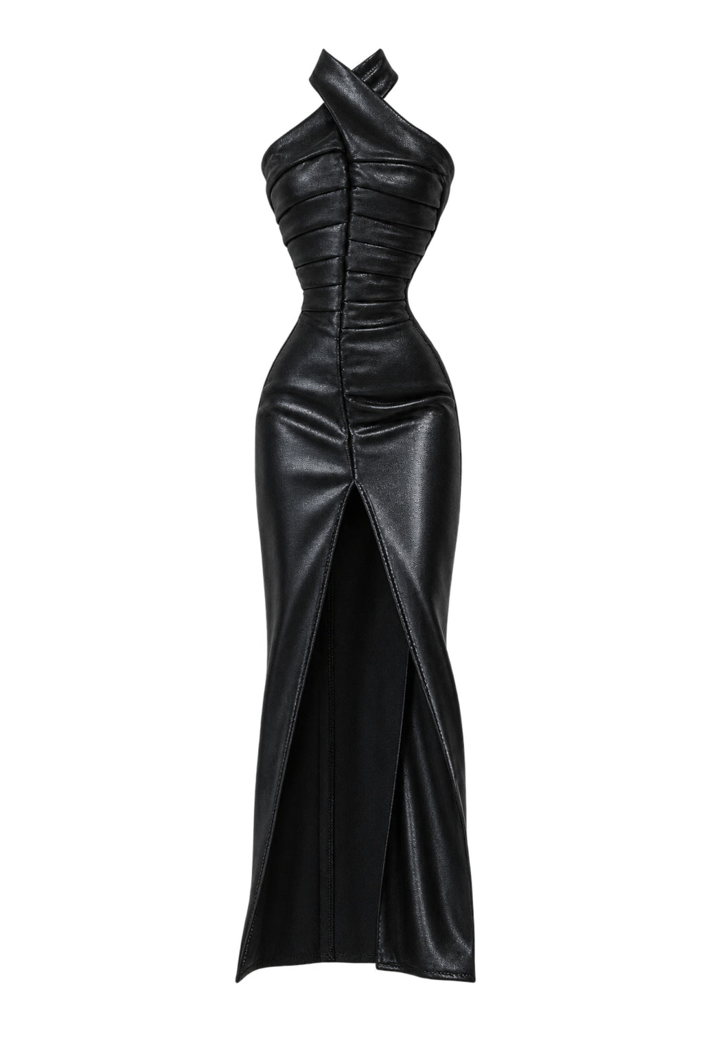 FW 26 | Fashion Royalty Doll Black Faux Leather Halter Maxi Dress | 1/6 Doll Clothes | BARE