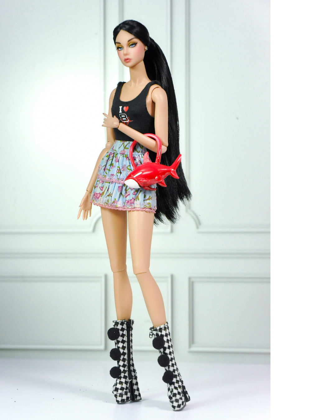 3D | Style No.43 | 1/6 Scale Shark Bag for Dolls – Mini Plastic Ocean Handbag Accessory for Barbie & Fashion Royalty