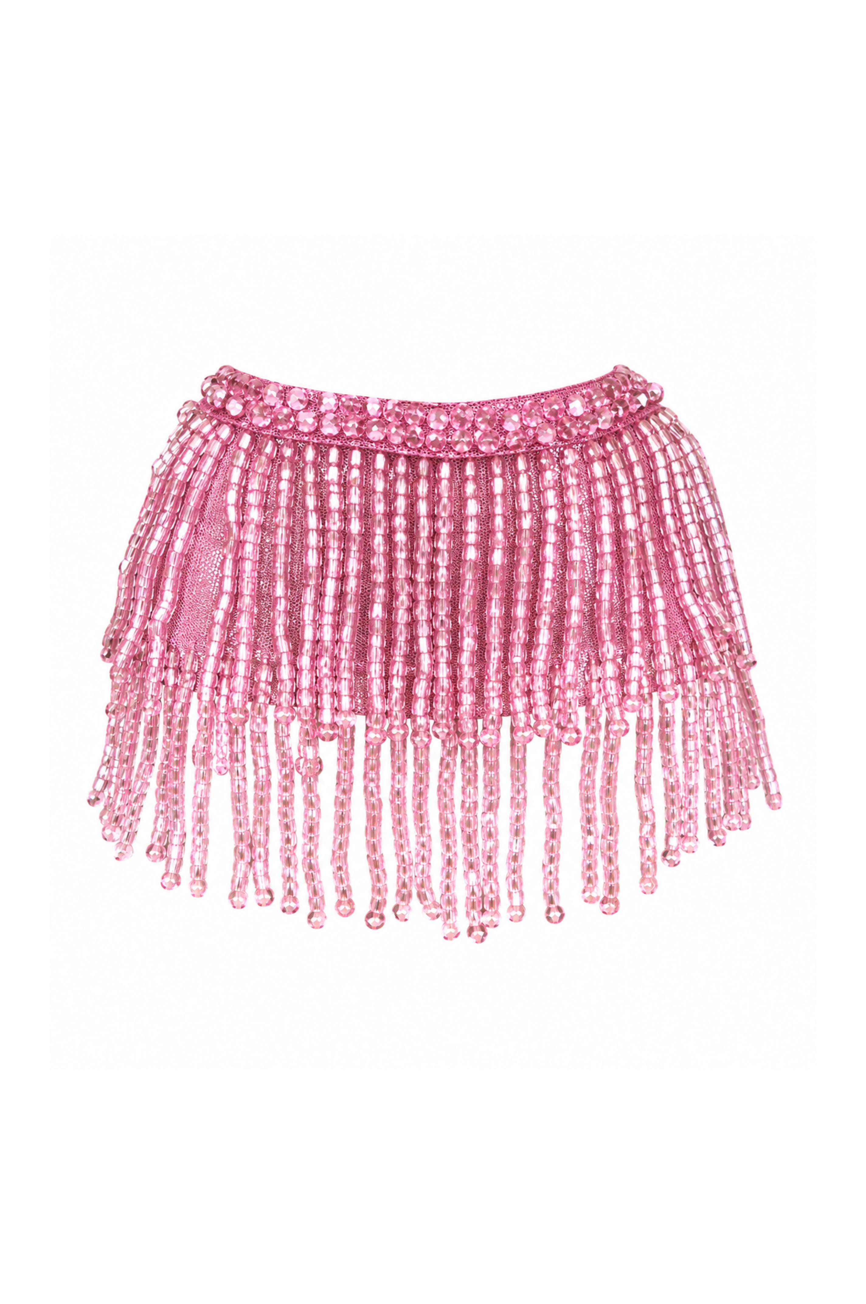 Style No. 2 | Pink Glam Doll Clothes for 1/6 Scale Dolls | Fashion Royalty 6.0 Outfit | Rhinestone Crop Top | Beaded Mini Skirt | Y2K Doll Fashion