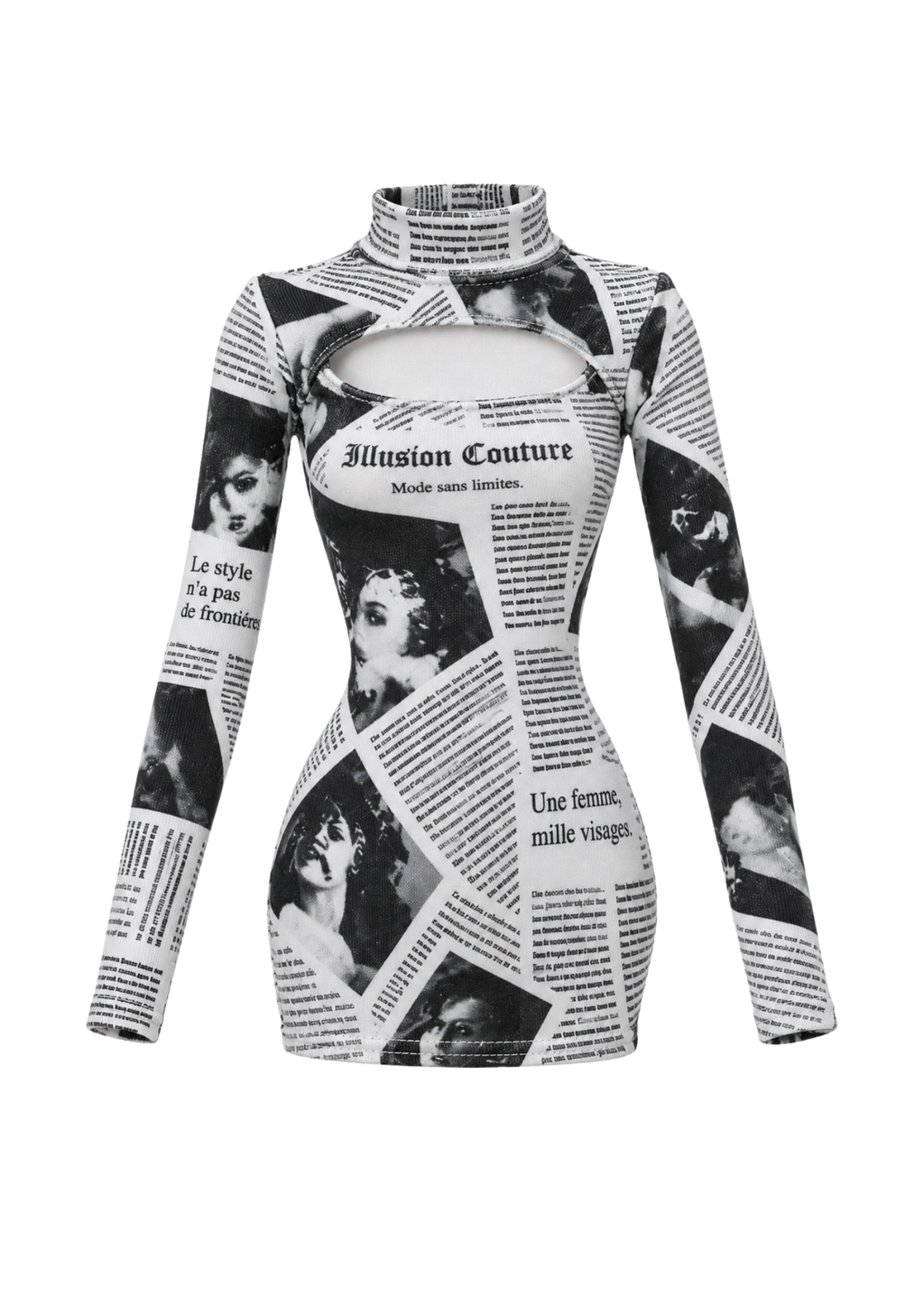 FW 26 | NEWSPAPER CUTOUT MINI DRESS | Fashion Royalty Doll Clothes | BARE