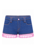 PINK | Style No.4 | Pink Glam Doll Clothes for 1/6 Scale Dolls | Fashion Royalty 6.0 Outfit | Rhinestone Crop Top | Beaded Mini Skirt | Y2K Doll Fashion