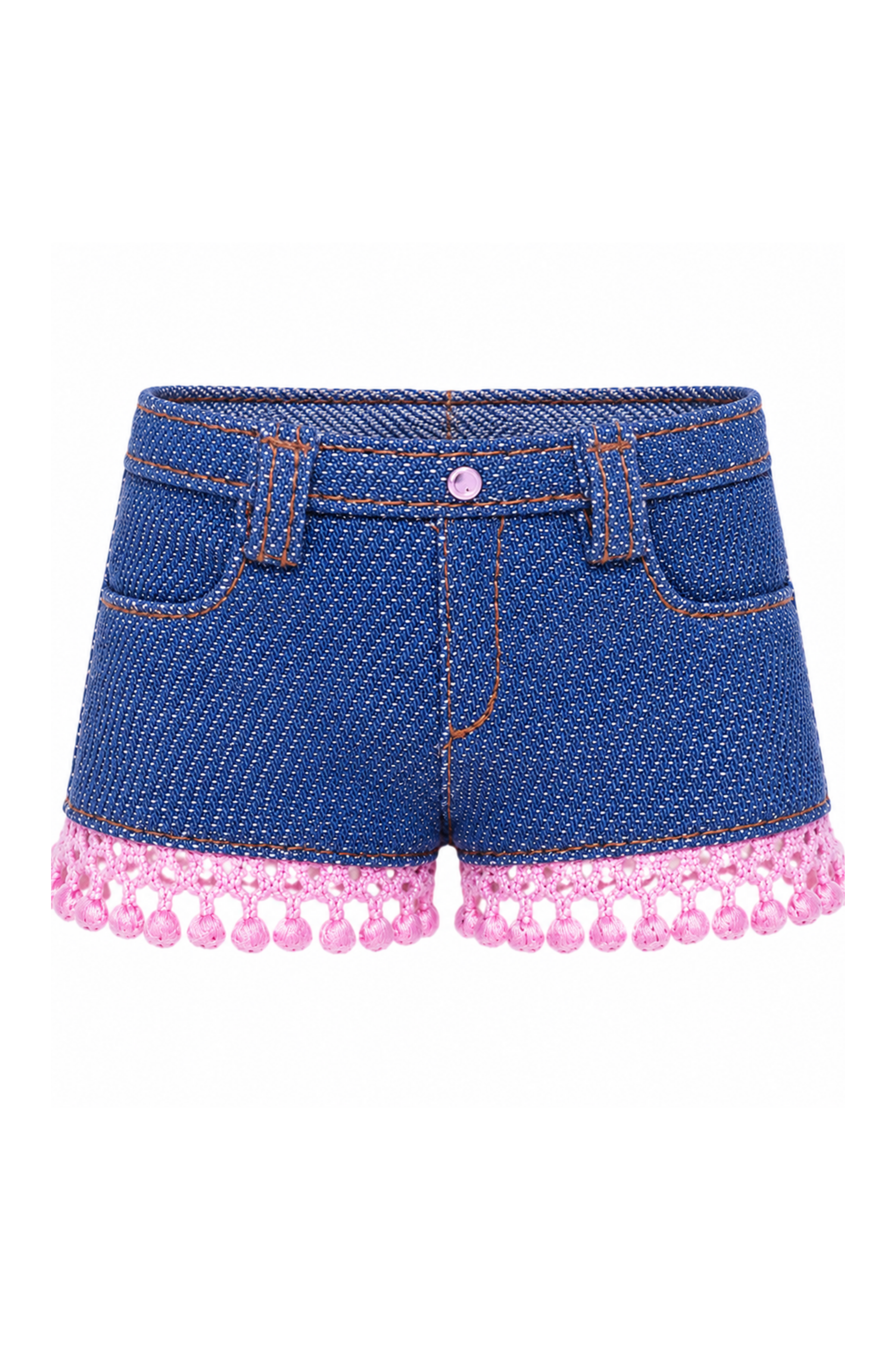 PINK | Style No.4 | Pink Glam Doll Clothes for 1/6 Scale Dolls | Fashion Royalty 6.0 Outfit | Rhinestone Crop Top | Beaded Mini Skirt | Y2K Doll Fashion