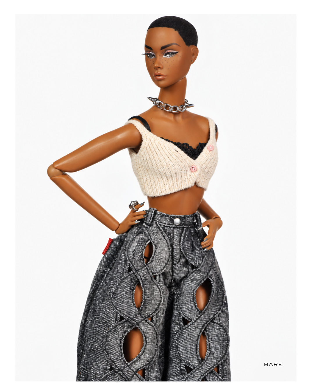 DELUXE | Sleeveless Ribbed Knit Crop Top – 3 Colours | Fashion Royalty Doll Clothes | BARE