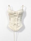 DELUXE | Ivory Satin Bow Corset Top | Fashion Royalty Doll Clothes | 1/6 Scale Doll Lingerie | BARE