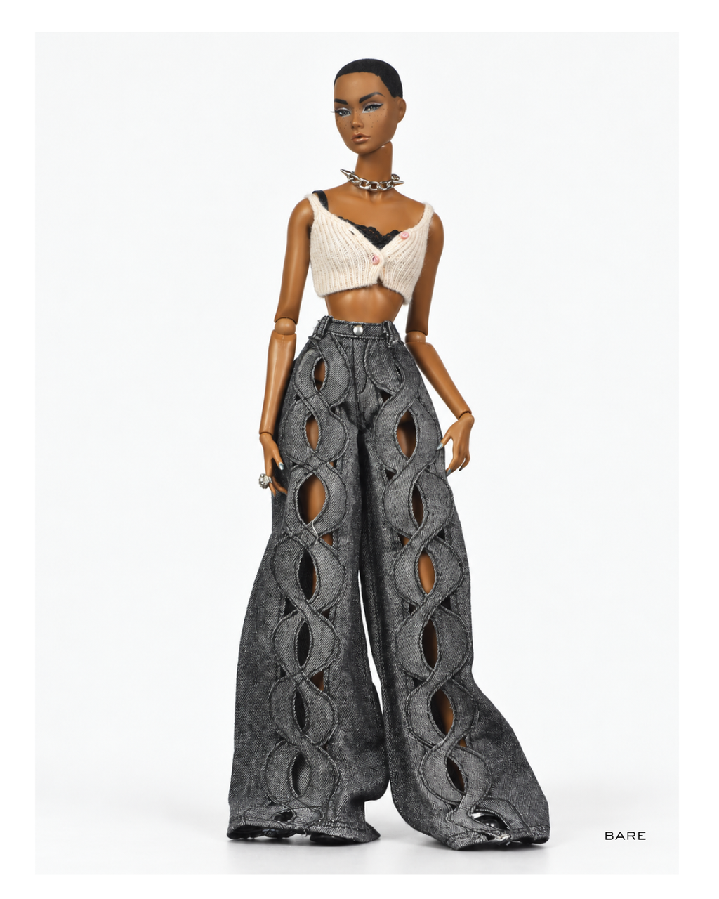 DELUXE | Sleeveless Ribbed Knit Crop Top – 3 Colours | Fashion Royalty Doll Clothes | BARE