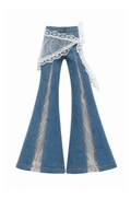 DELUXE | Style No.40 | Lace Bell Bottom Jeans for 1/6 Scale Fashion Dolls | Modern 1/6 Scale Fashion Royalty Clothes (Copy)