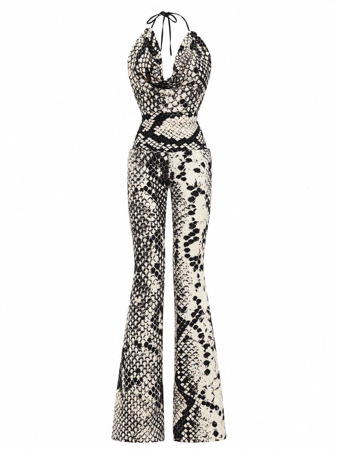 DELUXE | Serpentine Halter Flared Jumpsuit – Fashion Royalty Doll Clothes | BARE