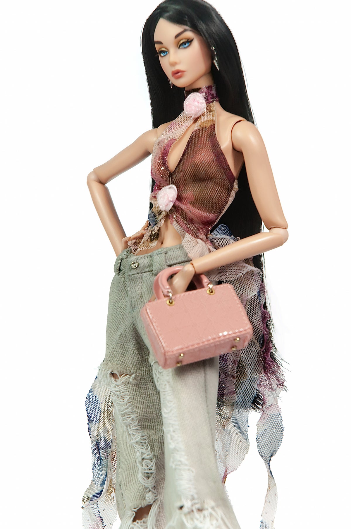 FW 26 | Floral Lace Halter Cascade Top for 1/6 Scale Fashion Doll | BARE