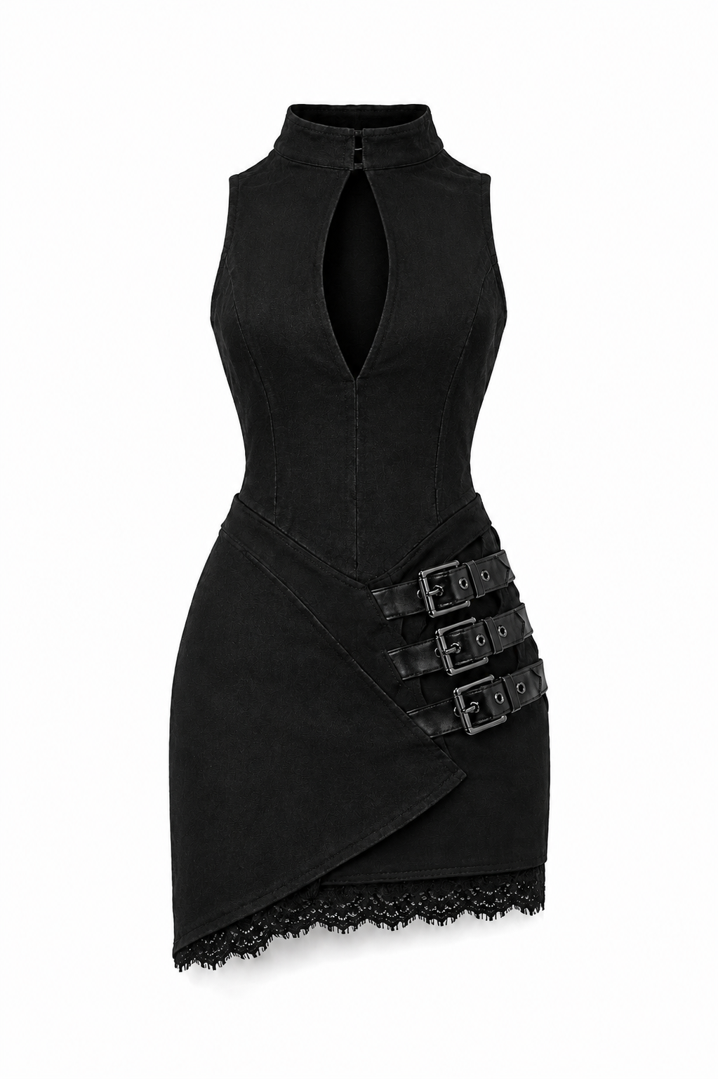 WILD INSTINCT | Black Triple-Buckle Mini Dress | Fashion Royalty Doll Clothes | BARE