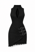 WILD INSTINCT | Black Triple-Buckle Mini Dress | Fashion Royalty Doll Clothes | BARE