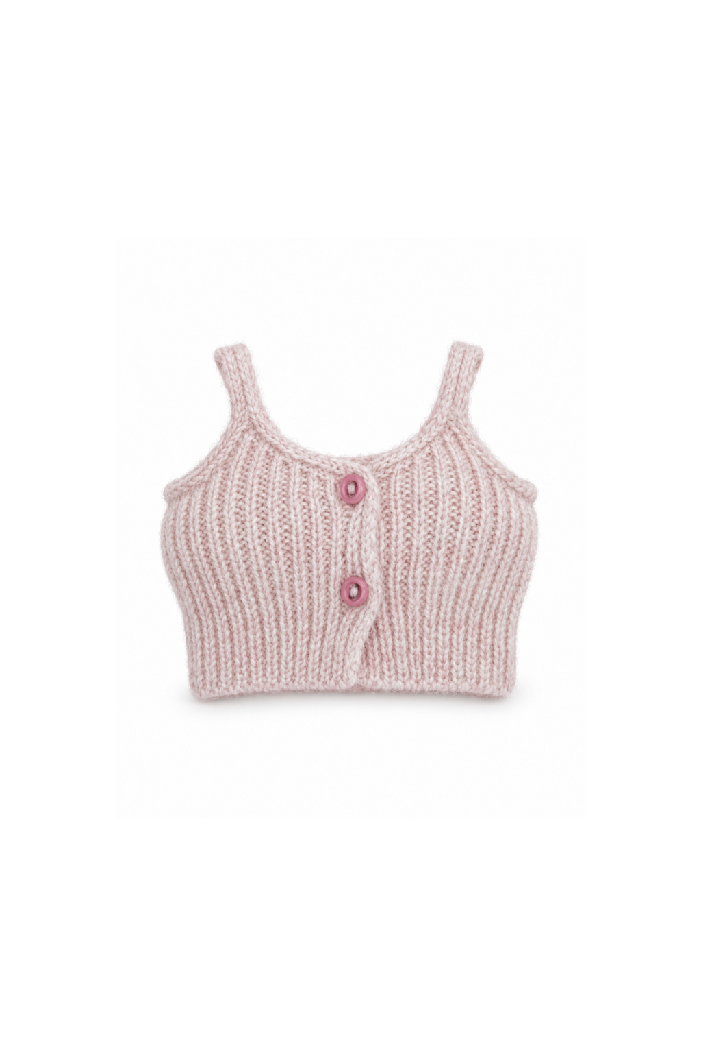 Blush pink sleeveless ribbed knit crop top for 1:6 Fashion Royalty dolls
