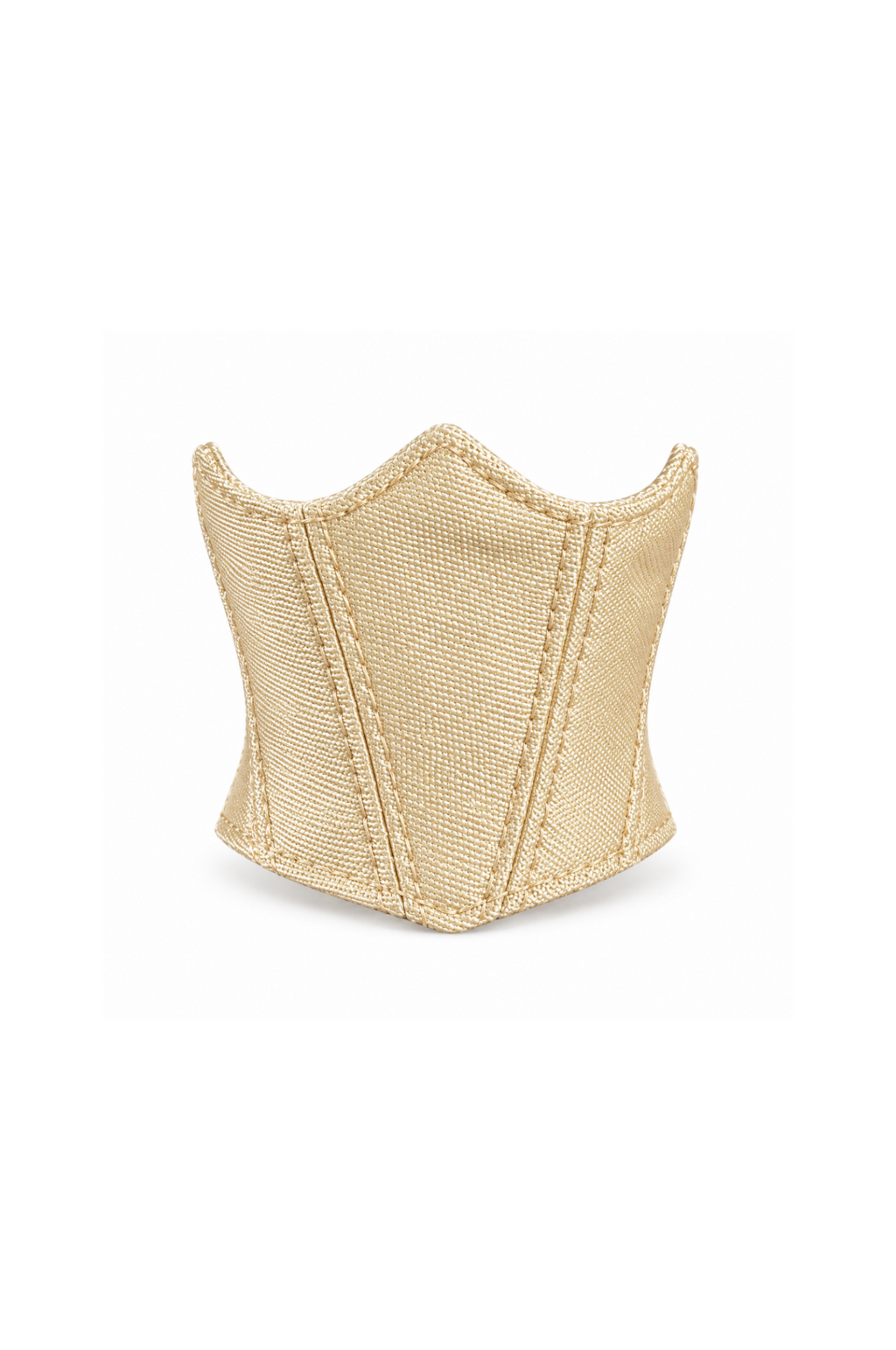 Champagne sculpted underbust corset belt with curved edges and panel seams for 1:6 fashion dolls
