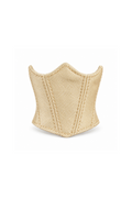 Champagne sculpted underbust corset belt with curved edges and panel seams for 1:6 fashion dolls