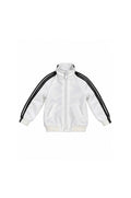 White track jacket with black sleeve stripes and stand collar for 1:6 fashion dolls, Denim Cutie by BARE