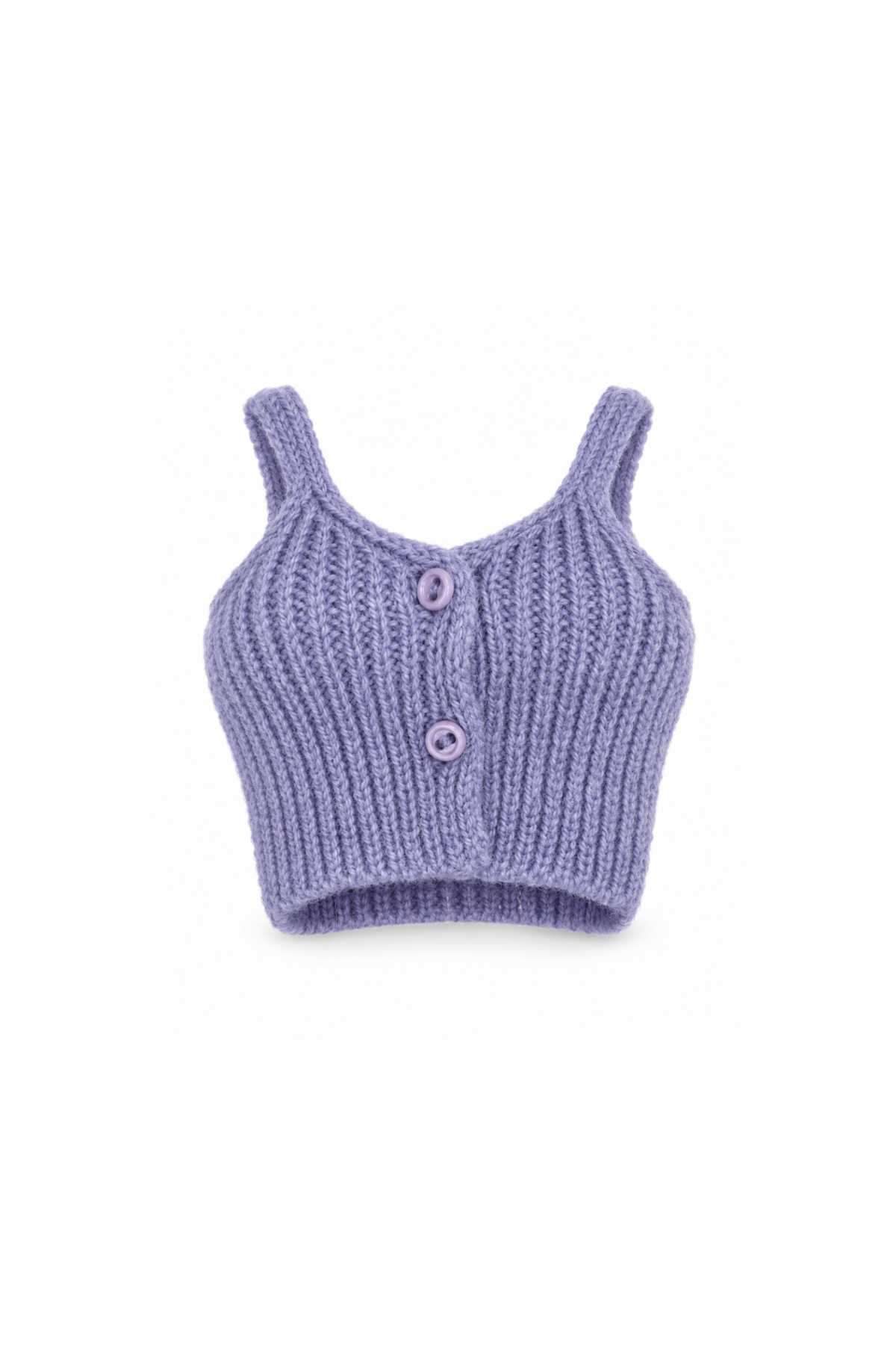 Lavender sleeveless ribbed knit crop top for 1:6 Fashion Royalty dolls
