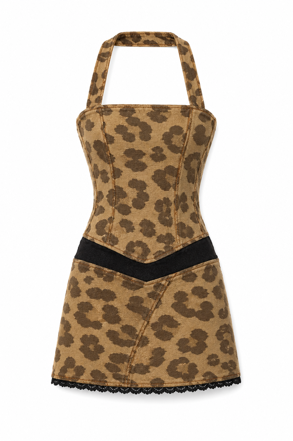 WILD INSTINCT | Leopard Halter Wrap Mini Dress | Fashion Royalty Doll Clothes | BARE