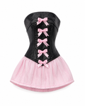 DELUXE | Style No.14 | Pink Ribbon Corset Mini Dress for Fashion Royalty 6.0 Dolls | Y2K Doll Clothes | Handmade 1/6 Scale Fashion Doll Dress