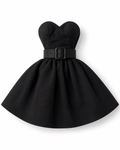 DELUXE | Black Bustier Mini Dress with Wide Belt | Fashion Royalty Doll Clothes | 1/6 Scale Doll Dress | BARE