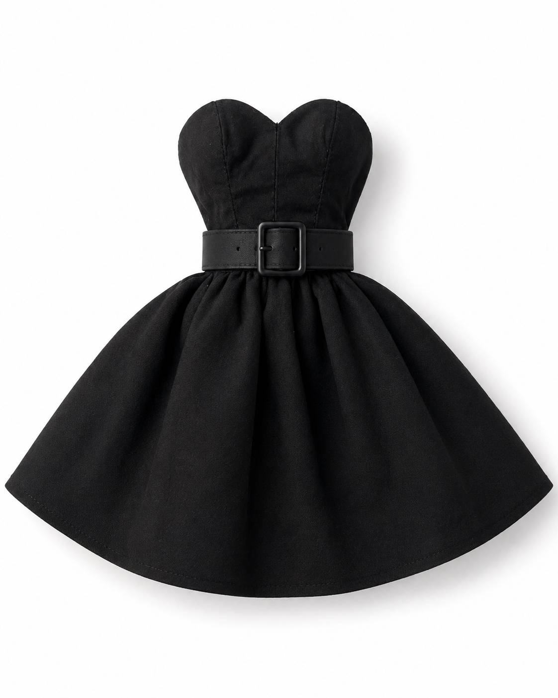 DELUXE | Black Bustier Mini Dress with Wide Belt | Fashion Royalty Doll Clothes | 1/6 Scale Doll Dress | BARE