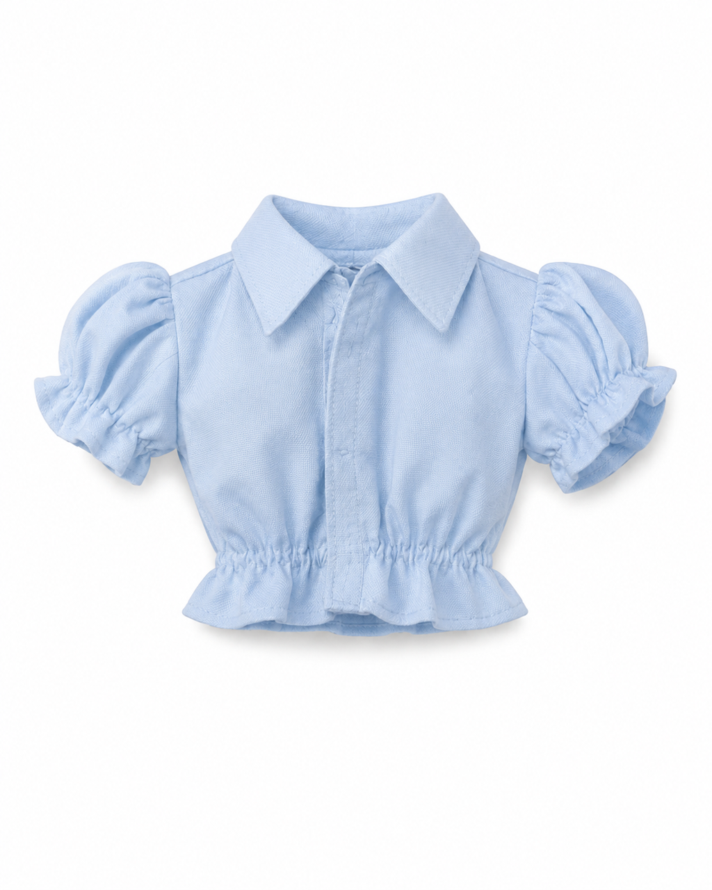 BASIC | Style No.22. | White Puff Sleeve Crop Blouse for Fashion Royalty 6.0 Dolls | Handmade 1/6 Scale Doll Clothes | Feminine Doll Shirt
