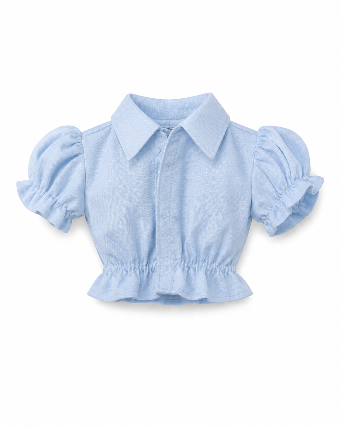 BASIC | Style No.22. | White Puff Sleeve Crop Blouse for Fashion Royalty 6.0 Dolls | Handmade 1/6 Scale Doll Clothes | Feminine Doll Shirt