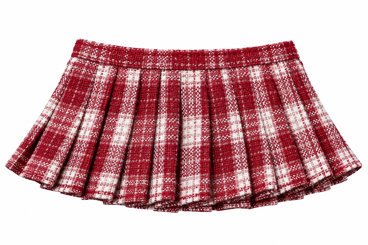 FW 26 | MONOGRAM PLEATED MINI SKIRT | BARE