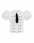 DELUXE | Corset Lace-Up Puff Sleeve Shirt – Fashion Royalty Doll Clothes | BARE