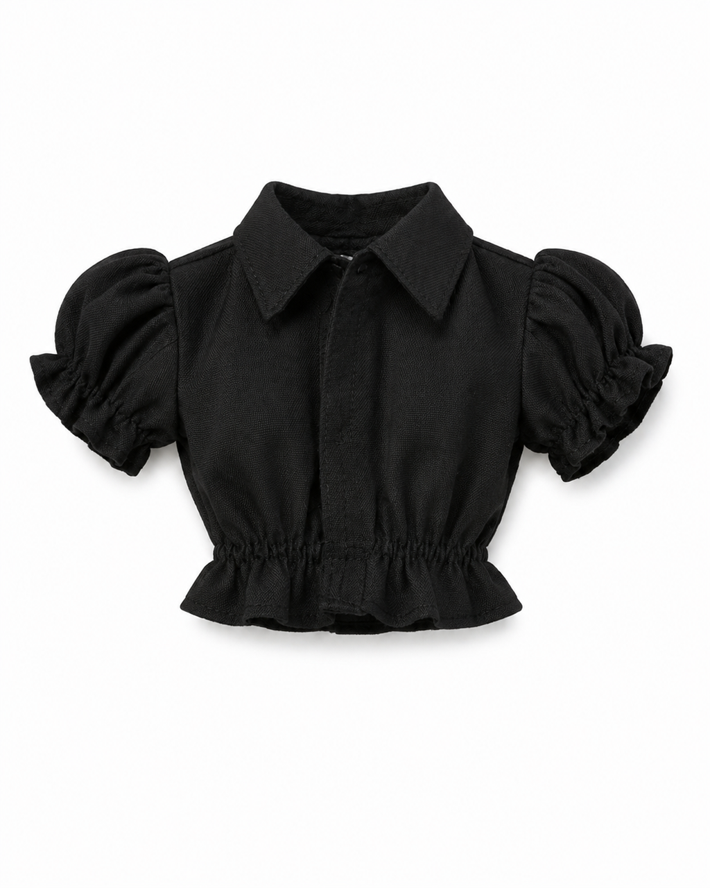 BASIC | Style No.22. | White Puff Sleeve Crop Blouse for Fashion Royalty 6.0 Dolls | Handmade 1/6 Scale Doll Clothes | Feminine Doll Shirt