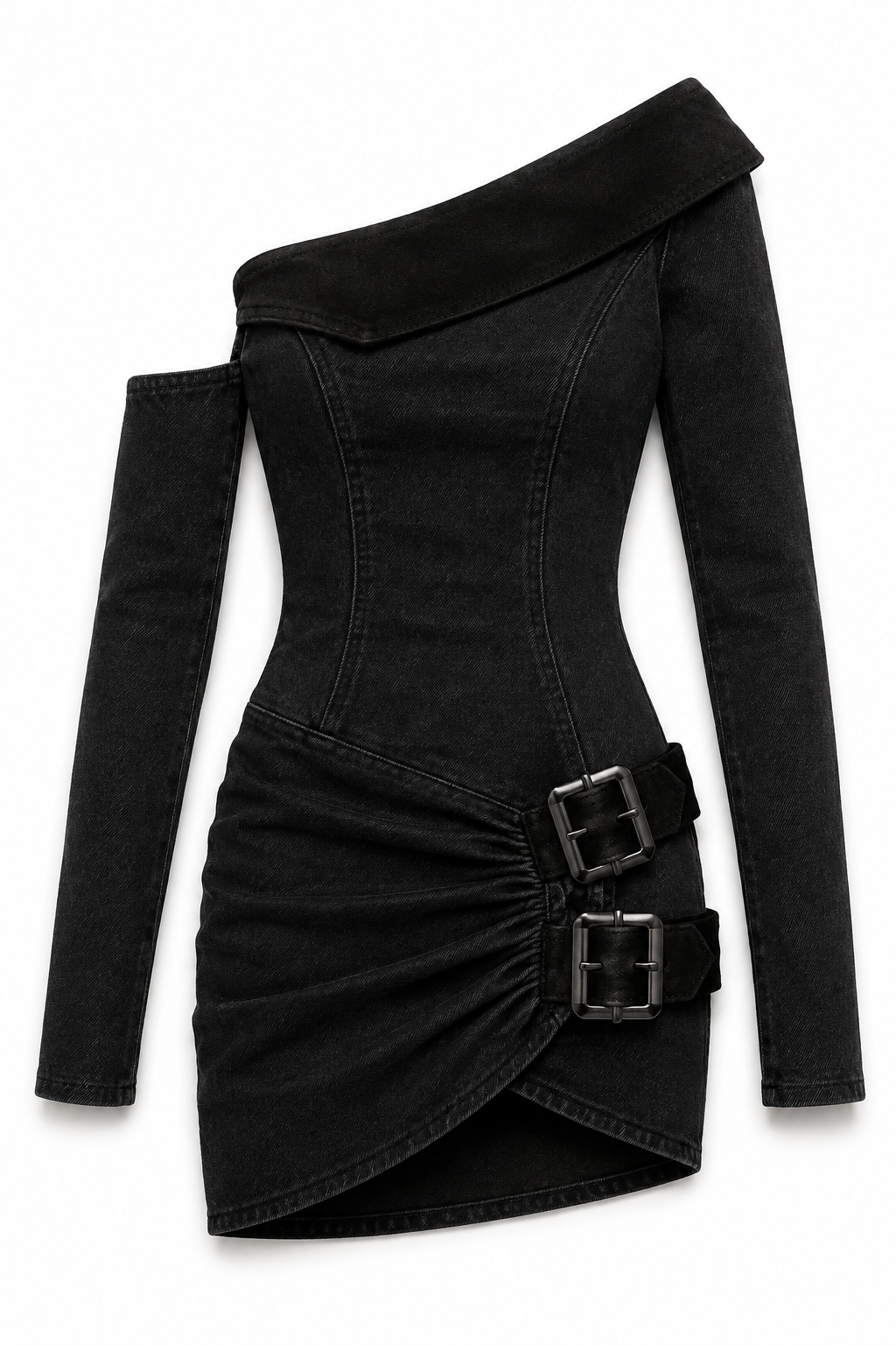WILD INSTINCT | Black Off-Shoulder Buckle Dress | Fashion Royalty Doll Clothes | BARE
