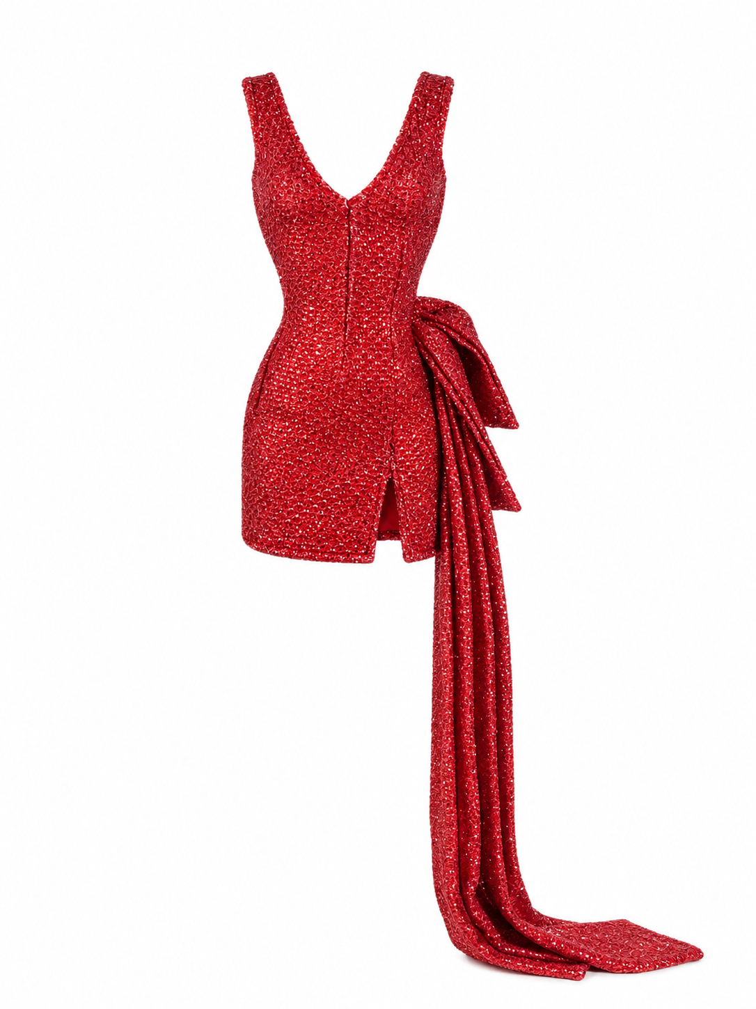 DELUXE |  Style No.50 | Red Carpet Reverie – Ruby Crystal Mini Dress for Fashion Royalty 6.0